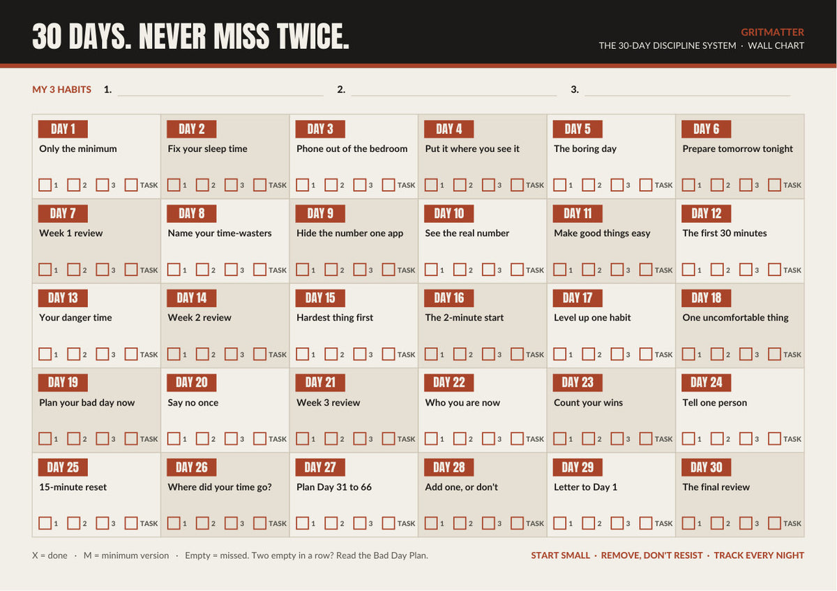 Printable 30-day wall chart