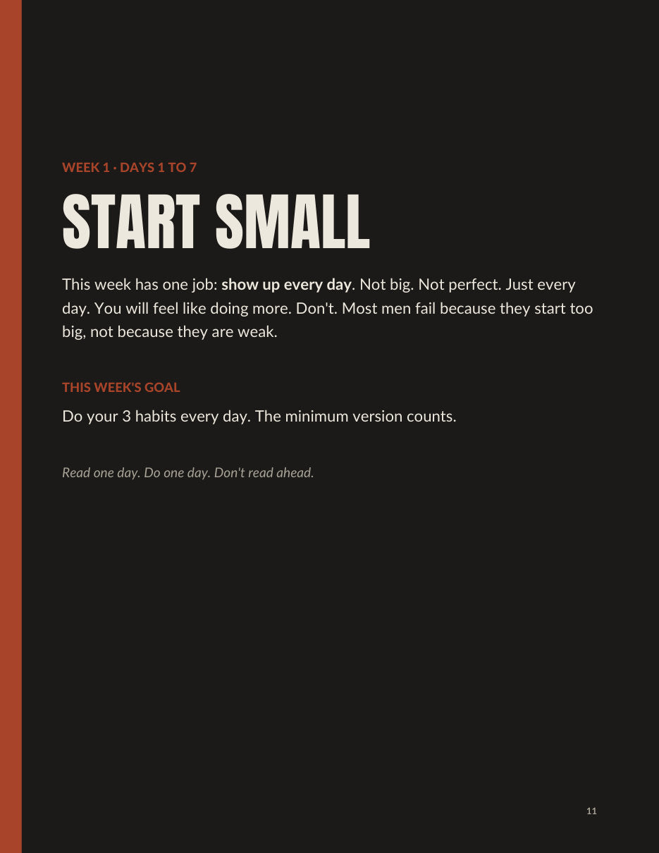 Week 1 opening page: Start small